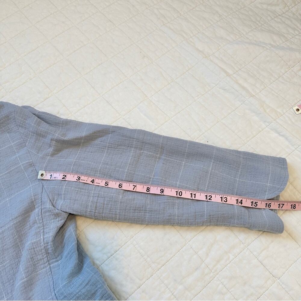 Madewell Cotton-Linen Relaxed Larsen Blazer Windowpane Blue Large - Picture 8 of 10